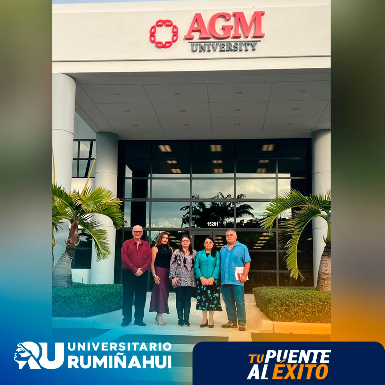 Fachada de Ana G. Méndez University en Miami, sede del convenio académico con el Universitario Rumiñahui.