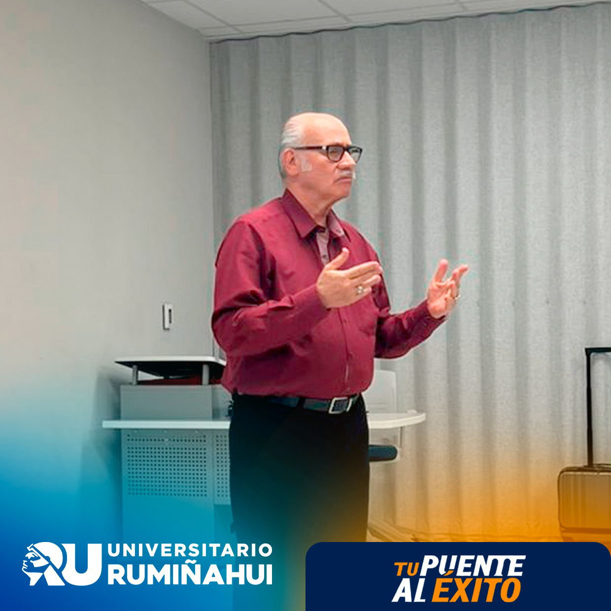 Discurso institucional durante la firma del convenio entre el Universitario Rumiñahui y Ana G. Méndez University en Miami.